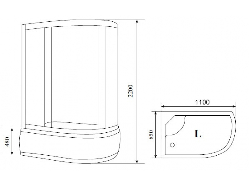 Купить Душевая кабина Timo T-1110 L/R 110 x 85 см (Standart)