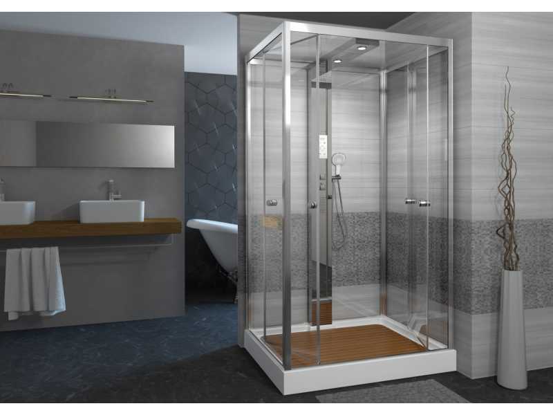 Купить Душевая кабина Deto Z Z122 Espoo 120 x 90 x 220 см с подсветкой, с паром, хром