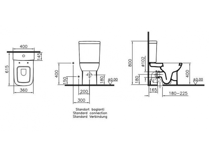Купить Напольный унитаз Vitra S20 9800B003-1208 крышка стандарт