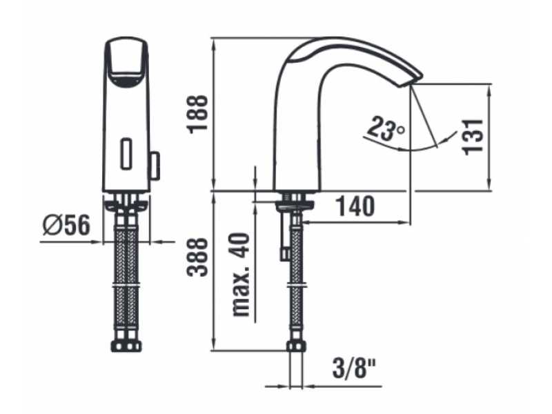 Купить Смеситель Laufen CurveTronic 3.1470.2.404.322.1 для раковины, сенсорный