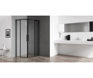 Душевой уголок BelBagno Acqua R-2-100-C-NERO, 100 х 100 х 195 см, профиль черный матовый, стекло прозрачное