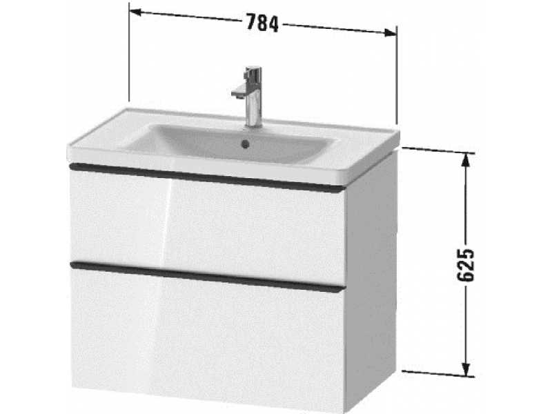 Купить Тумба под раковину Duravit D-Neo 80 см, белый глянцевый, DE435502222