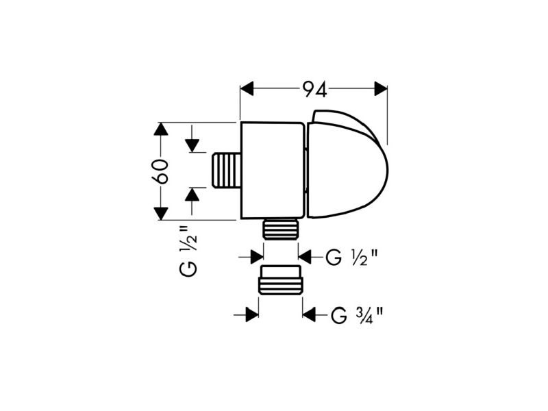Купить Шланговое подсоединение с вентилем Hansgrohe FixFit Stop, хром, 27452000