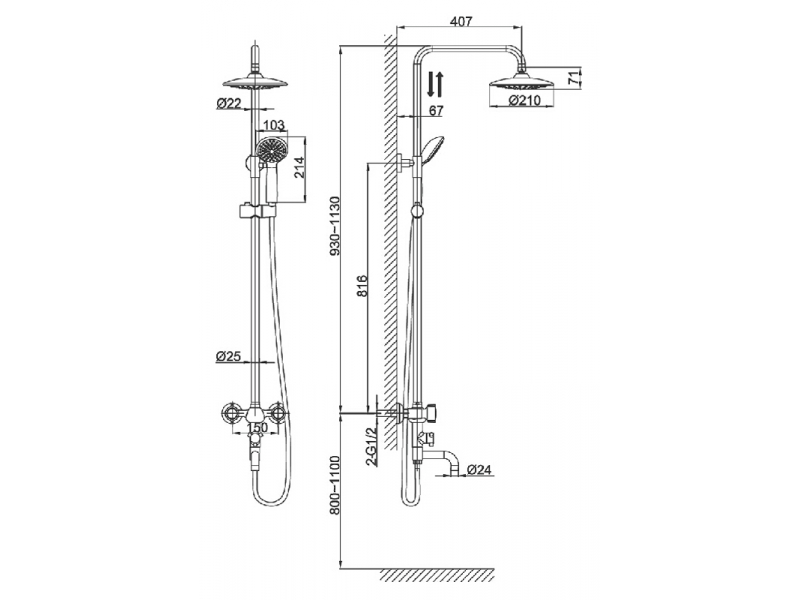Купить Душевая система D&K Torhall Hessen DA1414741B09