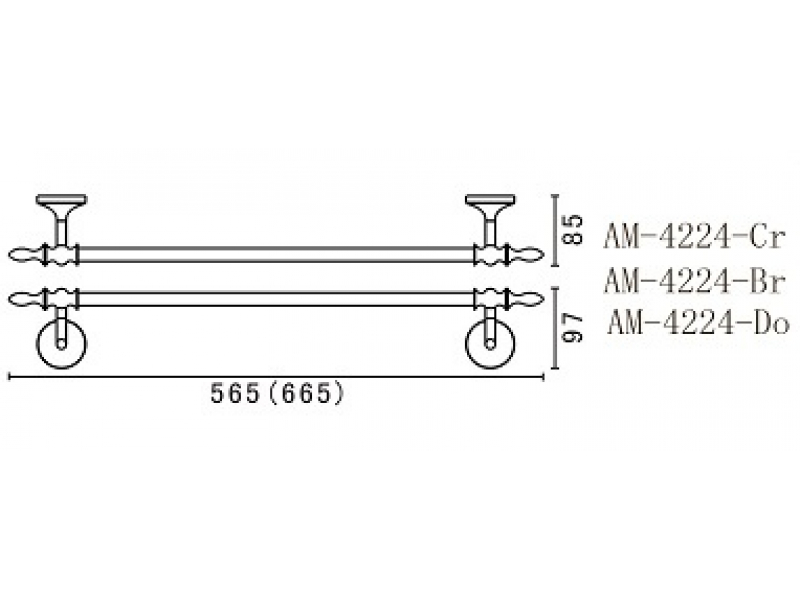 Купить Полотенцедержатель Art&Max Bohemia AM-E-4224-Br, 56.5 см, бронза