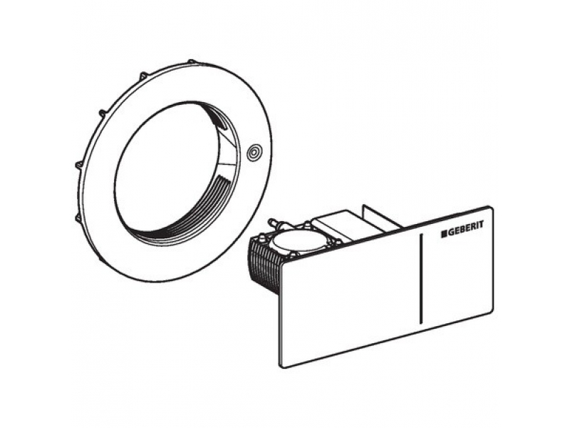 Купить Клавиша Geberit Omega Type 70 115.083.SI.1 для унитаза, двойной смыв, стекло/алюминий, цвет белый