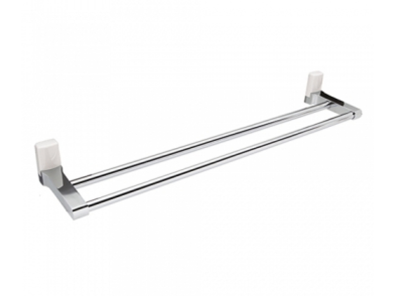 Купить Полотенцедержатель двойной WasserKRAFT Leine 5040WHITE, 63.5 см, хром