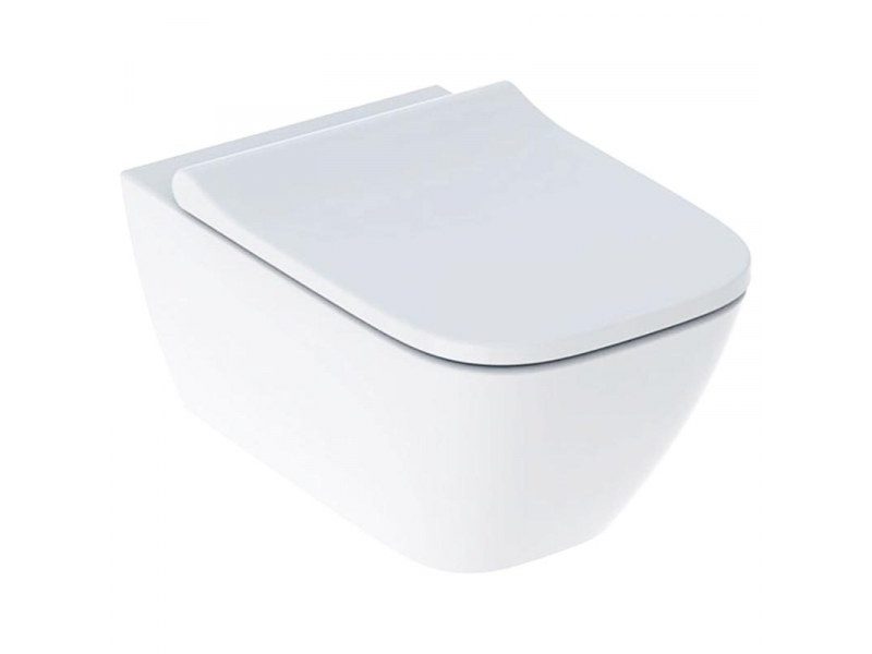 Купить Подвесной безободковый унитаз Geberit Smyle Square Rimfree, крышка микролифт, 500.683.01.1