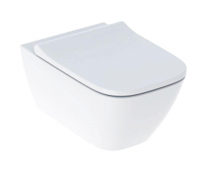 Подвесной безободковый унитаз Geberit Smyle Square Rimfree, крышка микролифт, 500.683.01.1