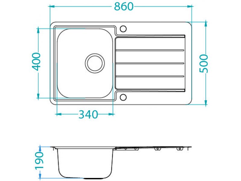 Купить Мойка кухонная Alveus LINE MAXIM 20 SAT-90 860 x 500 1085945