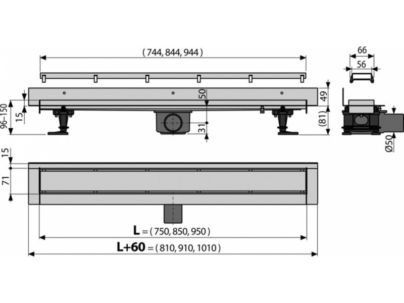 Купить Душевой лоток AlcaPlast APZ23-DOUBLE9-950
