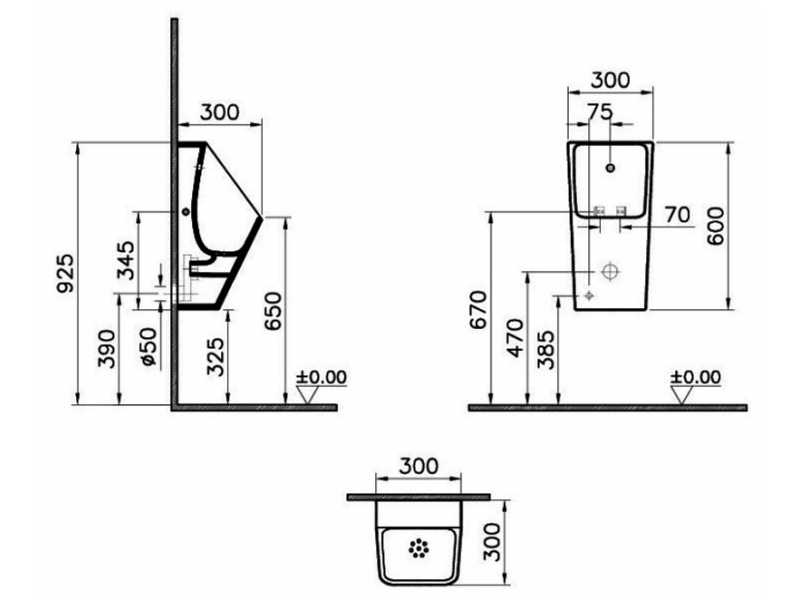 Купить Писсуар Vitra S20 5461B003-0199 подвесной