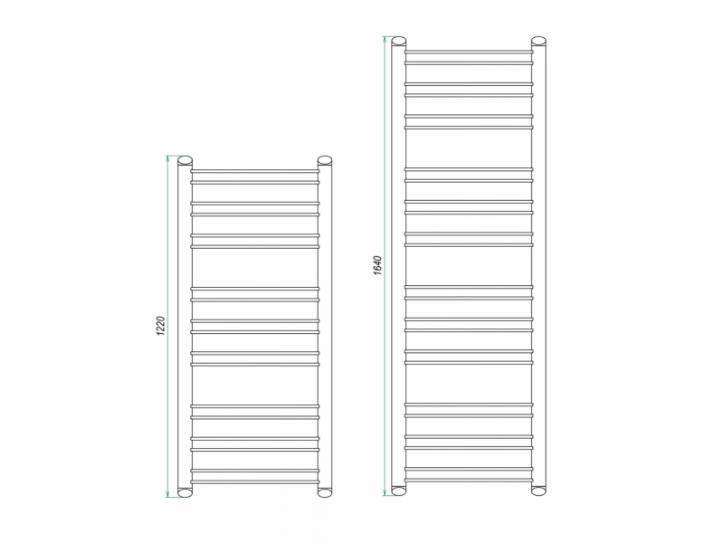 Купить Полотенцесушитель водяной Grota Grande 55 x 122 см, ширина 55 см, высота 122 см, крашеный белый