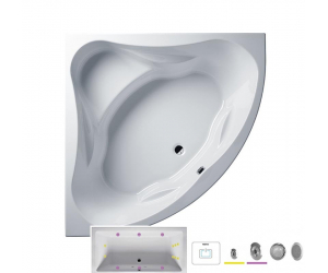Ванна гидромассажная Riho Neo 140 x 140 см, FLOW