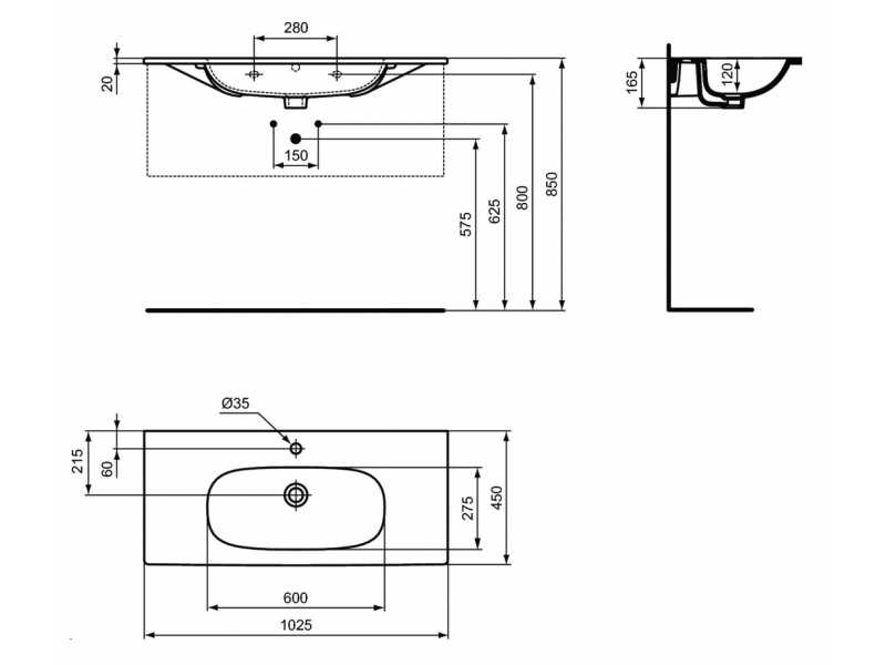 Купить Раковина Ideal Standard Tesi Vanity 100 см, белый, T350801