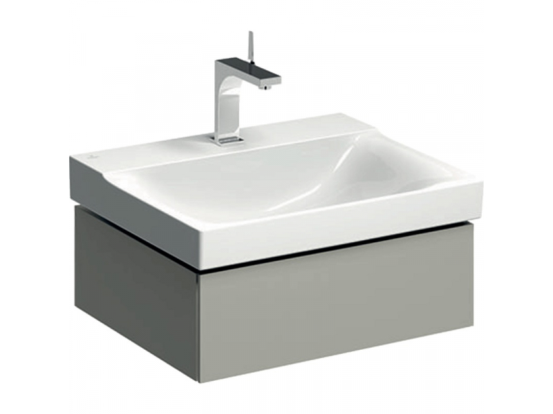 Купить Тумба под раковину Geberit Xeno2 500.505.00.1, 60 см, с подсветкой, цвет серый матовый