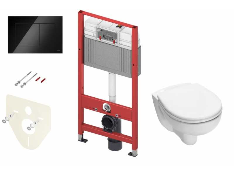 Купить Инсталляция TECE Base K440403.WC1 с унитазом TECE V04 с кнопкой смыва TECEnow, черный глянцевый