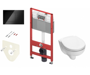 Инсталляция TECE Base K440403.WC1 с унитазом TECE V04 с кнопкой смыва TECEnow, черный глянцевый