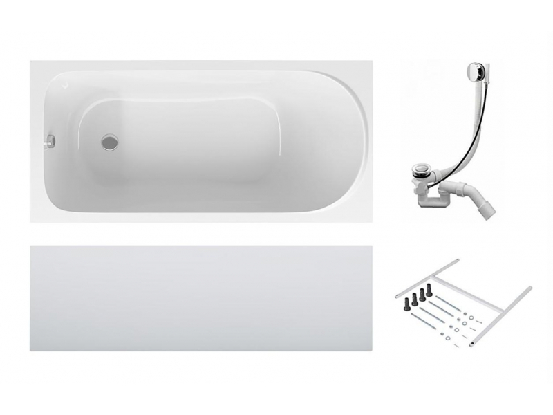 Купить Ванна акриловая Am.Pm Sense W75A-170-070W-KL, 170 х 70 см, с каркасом и сливом-переливом
