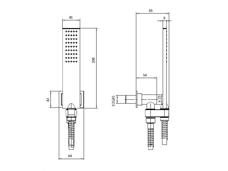 Купить Душевой гарнитур Bossini Flat One C13011C.073, черный матовый