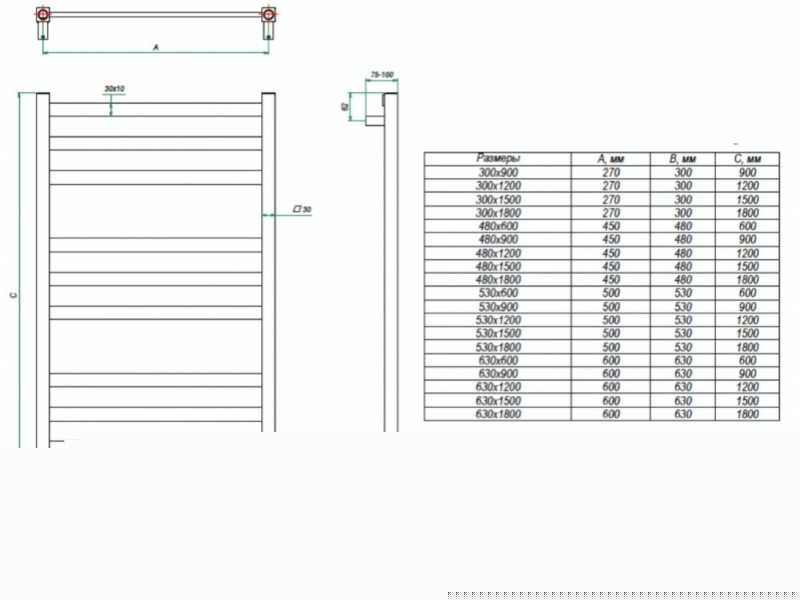 Купить Полотенцесушитель электрический Grota Vento 30 x 90 см, ширина 30 см, высота 90 см, матовый