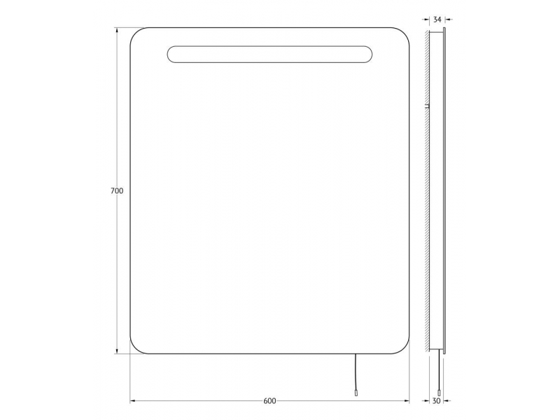 Купить Зеркало Ellux Linea LIN-B1 25 Led со встроенным светильником