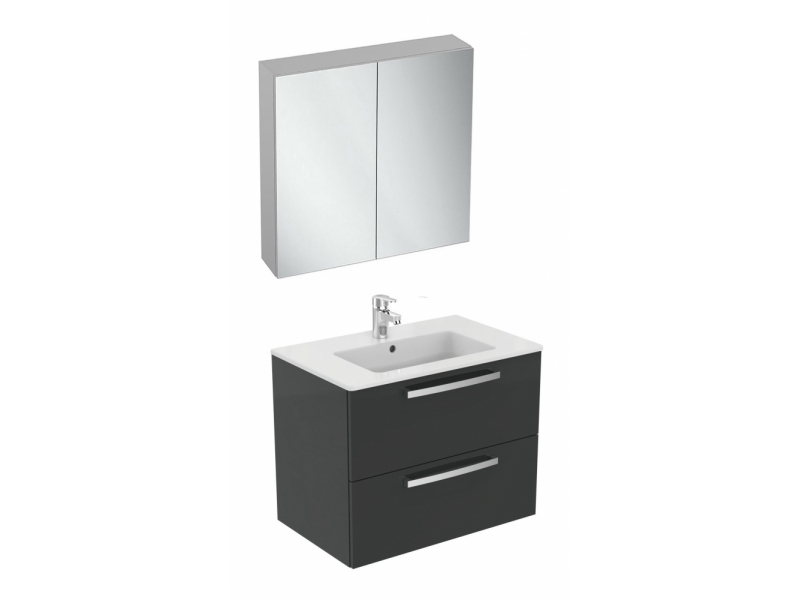 Купить Тумба под раковину Ideal Standard Tempo 70 см, подвесная, серый глянцевый, E0537TI