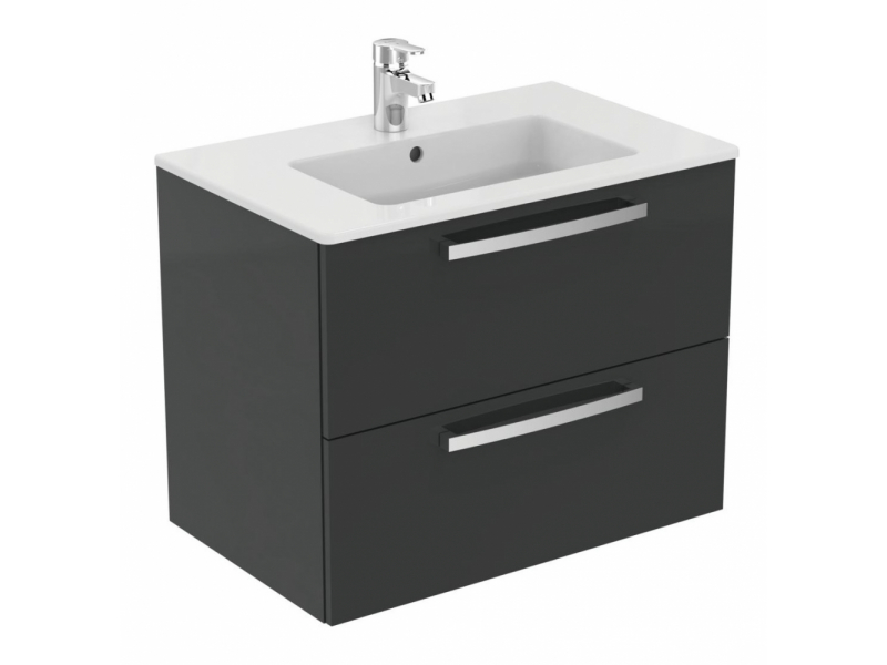 Купить Тумба под раковину Ideal Standard Tempo 70 см, подвесная, серый глянцевый, E0537TI