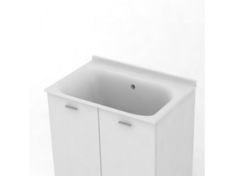 Купить Хозяйственная раковина Kerasan Aquadom 029301*0, 75 x 50 см, без отверстия, без тумбы и сифона 7535, белый