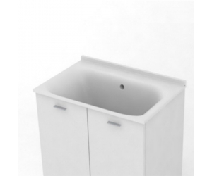 Хозяйственная раковина Kerasan Aquadom 029301*0, 75 x 50 см, без отверстия, без тумбы и сифона 7535, белый