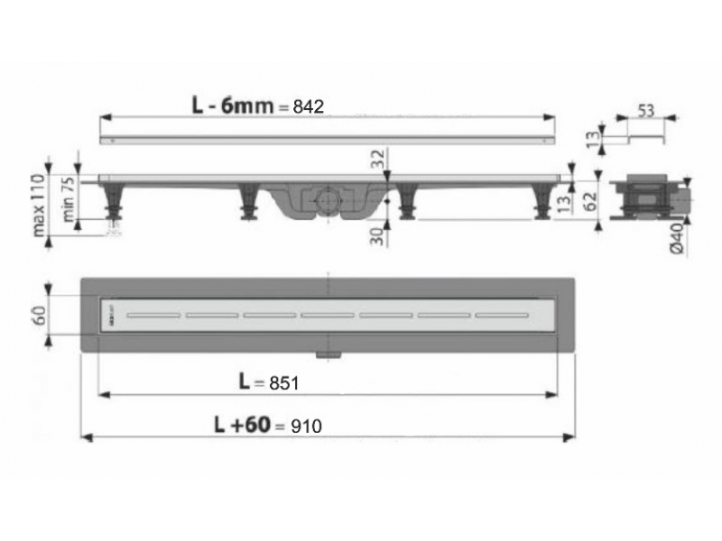 Купить Душевой лоток AlcaPlast APZ18-850M Simple