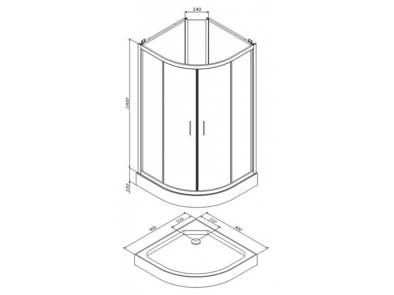 Купить Душевая кабина Am.Pm Joy W85C-001-090GT 90 x 90 см