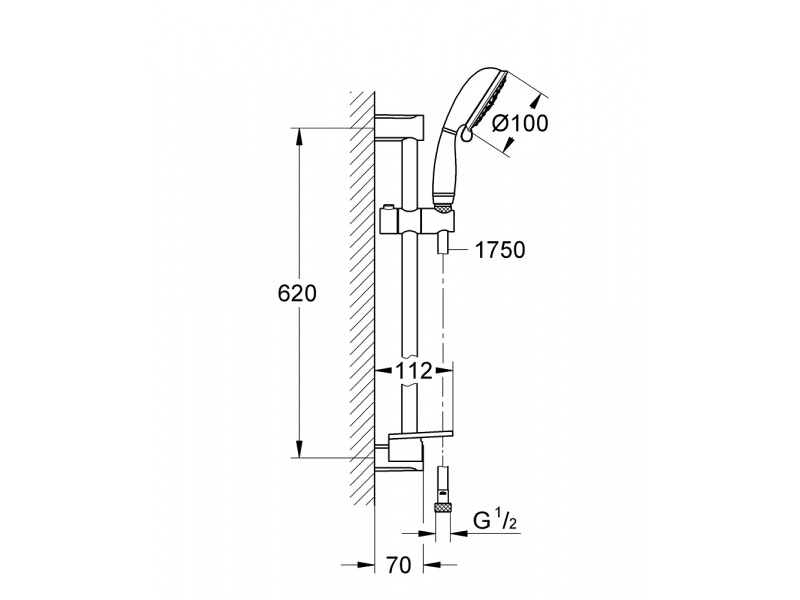 Купить Душевой гарнитур Grohe New Tempesta Rustic 100 IV 26086001 (26086000) с полочкой