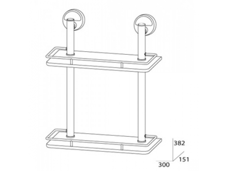 Купить Полка 2-х ярусная FBS Standard STA 062 длина 30 см