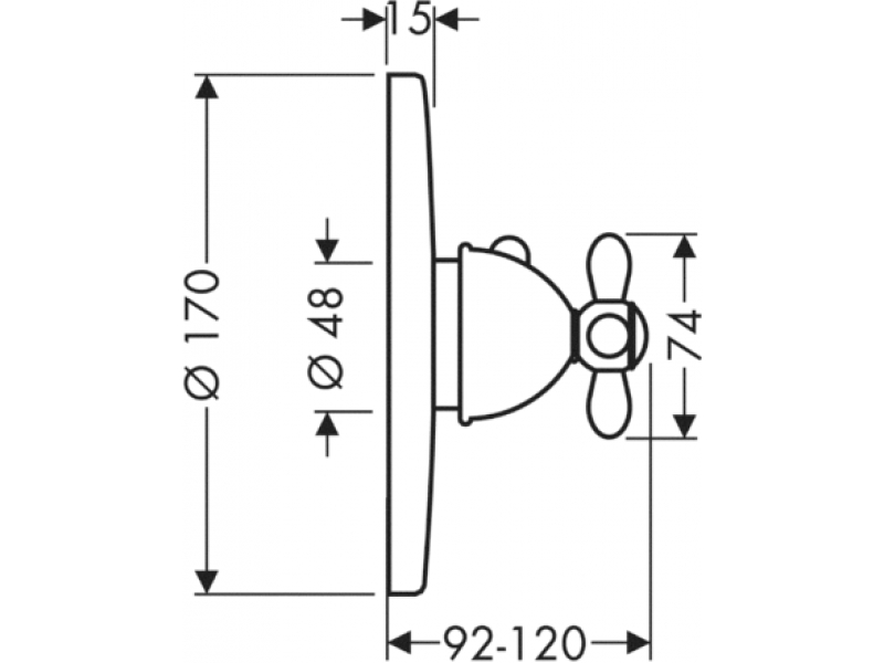 Купить Термостат AXOR Carlton Highflow, 17716000, наружняя часть