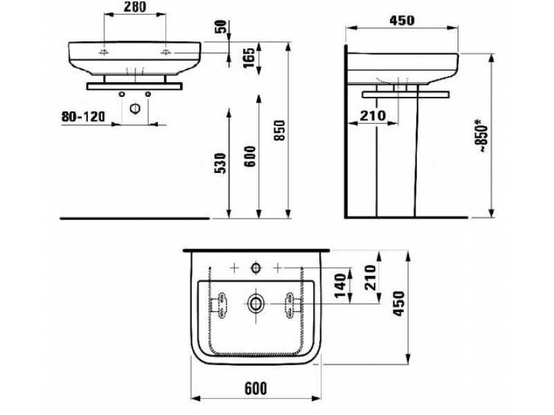 Купить Раковина Laufen Form 8.1067.3.000.104.1, 60*45см