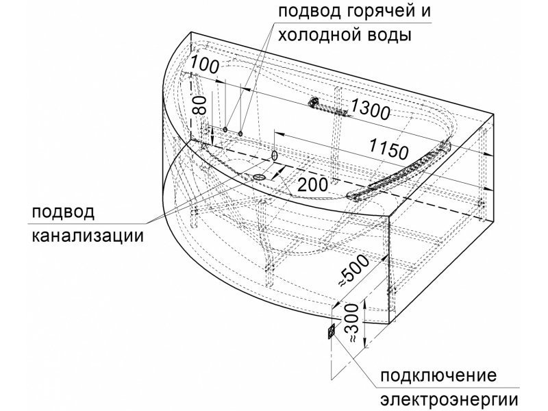 Купить Ванна акриловая Радомир Альбена 168 х 120 см