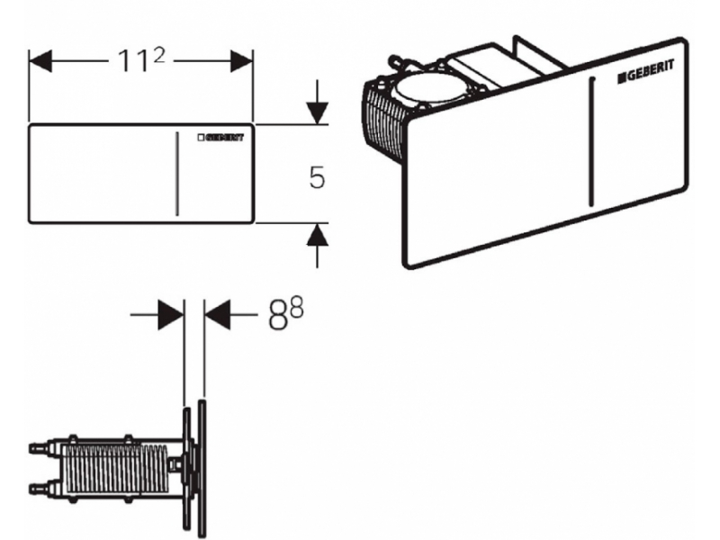 Купить Клавиша Geberit Sigma Type 70 115.635.SQ.1, темно-коричневое стекло