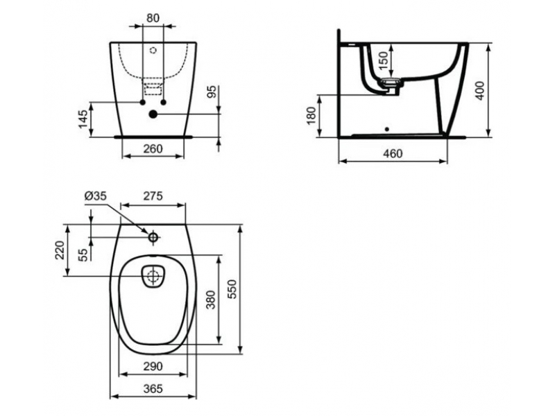 Купить Биде напольное Ideal Standard Dea, белый, T509901
