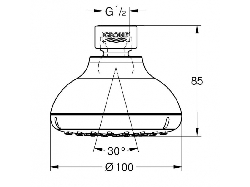Купить Верхний душ Grohe New Tempesta 100 I 26050001 (26050000), 100х100 мм, 1 режим струи, без держателя