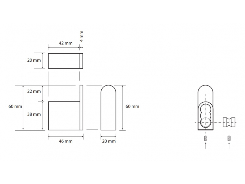 Купить Крючок Bemeta Galla 108106020 2 x 4.6 x 6 см, черный матовый, розовое золото