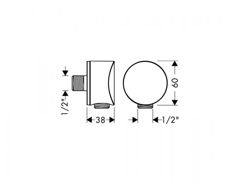 Купить Шланговое подсоединение Hansgrohe FixFit S, хром, 26453000