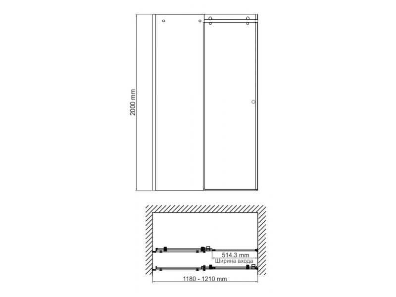 Купить Душевая дверь WasserKRAFT 56R05, универсальная, 120 х 200 см