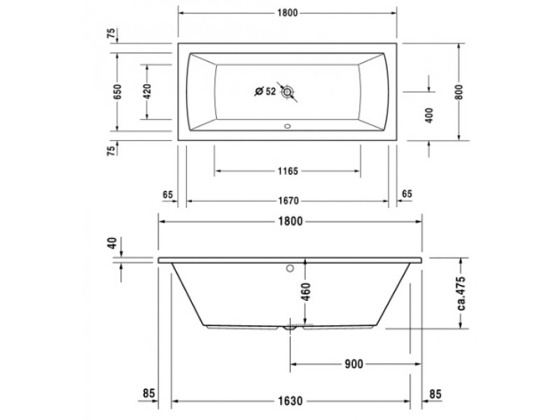 Купить Ванна акриловая Duravit Daro 7000280000000 180 х 80 см