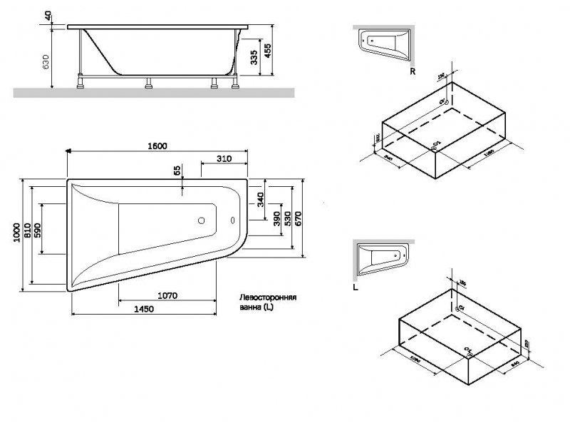 Купить Ванна акриловая Am.Pm Spirit W72A-160R100W-A2, 160 x 100 см, правосторонняя