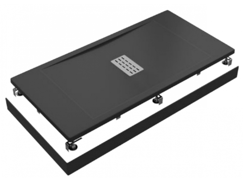 Купить Поддон литьевой Bas Flow 160 x 90 см, ЛП00132, черный (pure black)