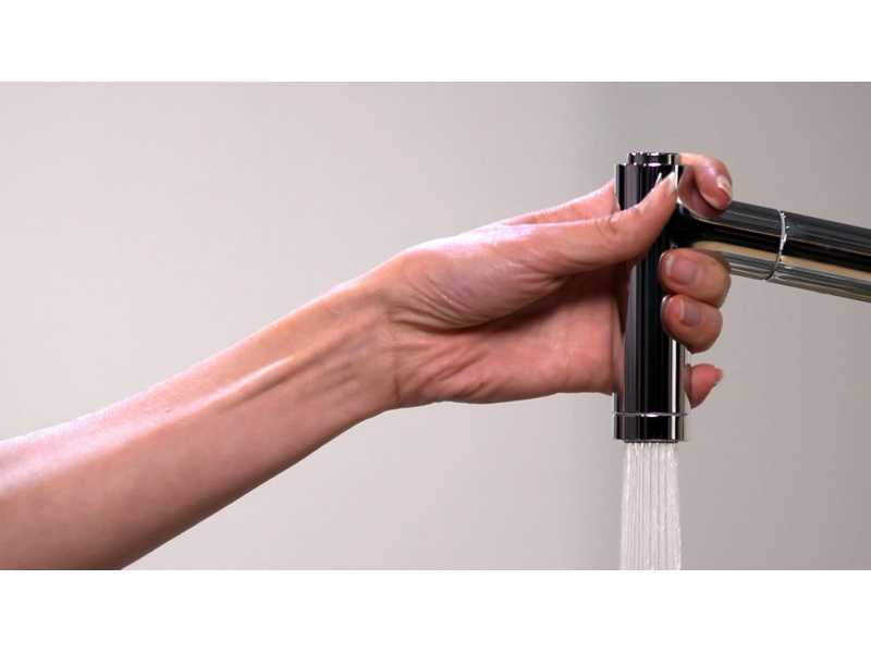 Купить Смеситель Hansgrohe Metris 14820800, для кухни с выдвижным изливом, цвет сталь