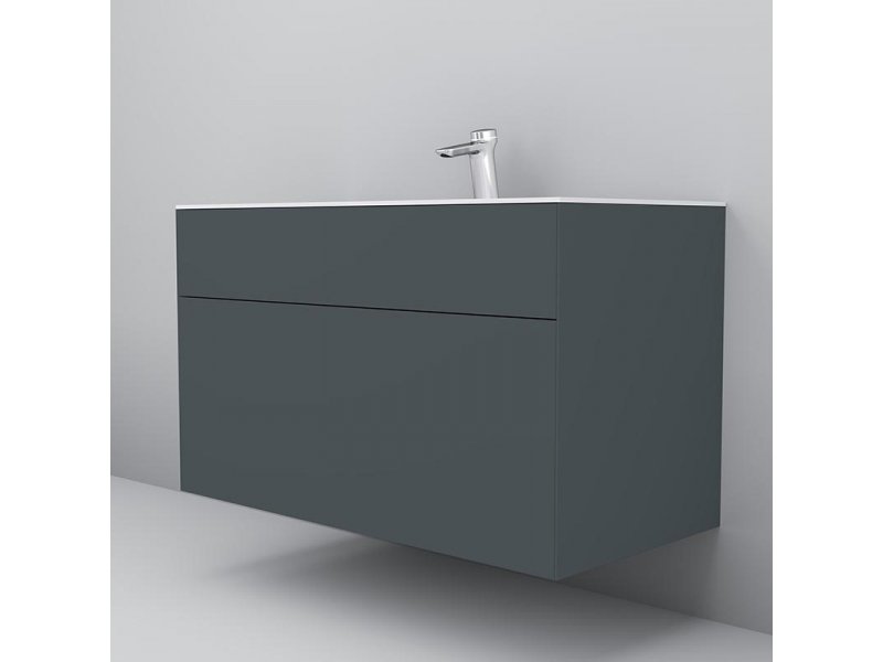Купить Тумба под раковину Am.Pm Inspire 2.0 M50AFHX1003GM подвесная 100 см, 3 ящика, цвет графит, матовый
