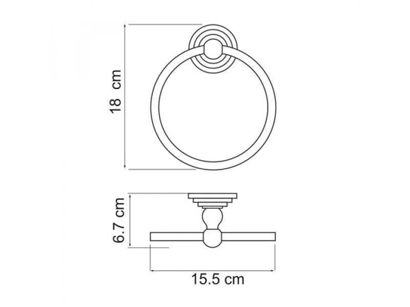 Купить Полотенцедержатель кольцо WasserKRAFT Ammer 7060, 18 см, хром