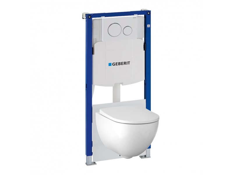 Купить Инсталляция Geberit с безободковым унитазом Geberit Acanto Rimfree, 500.301.KJ.A, сиденье микролифт, комплект Идеальная пара